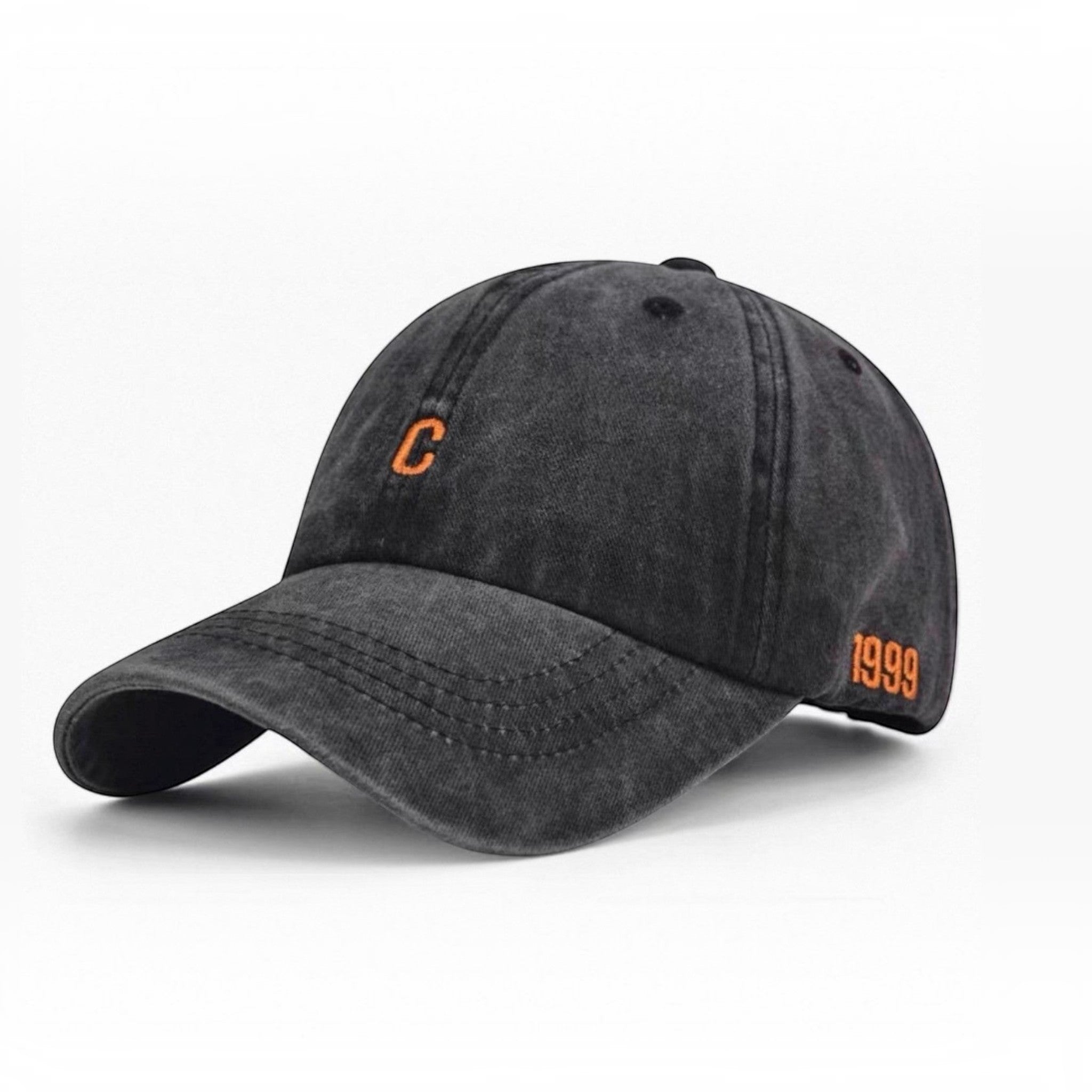 Casquette effet jeans délavé écriture "c"