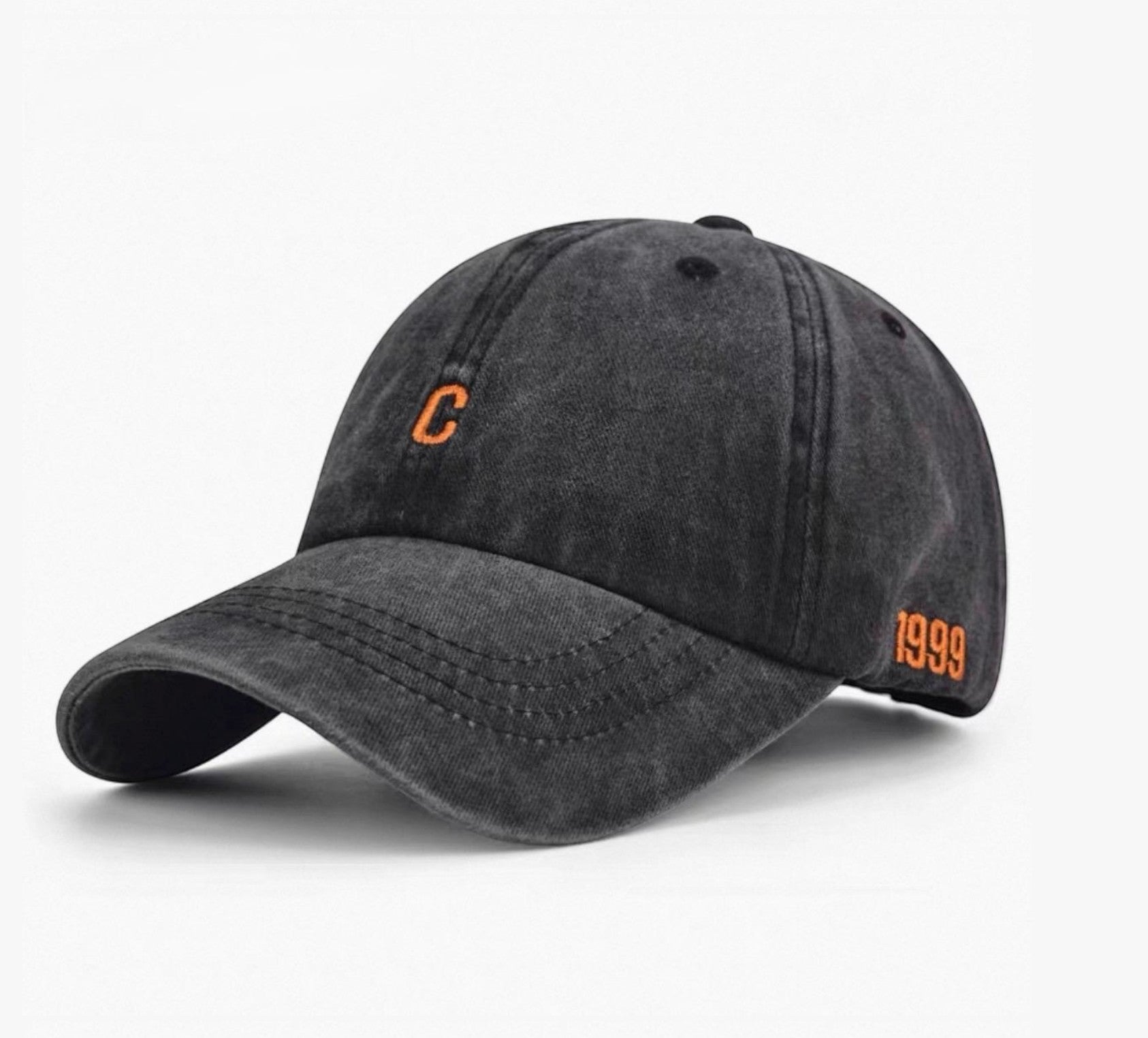 Casquette effet jeans délavé écriture "c"