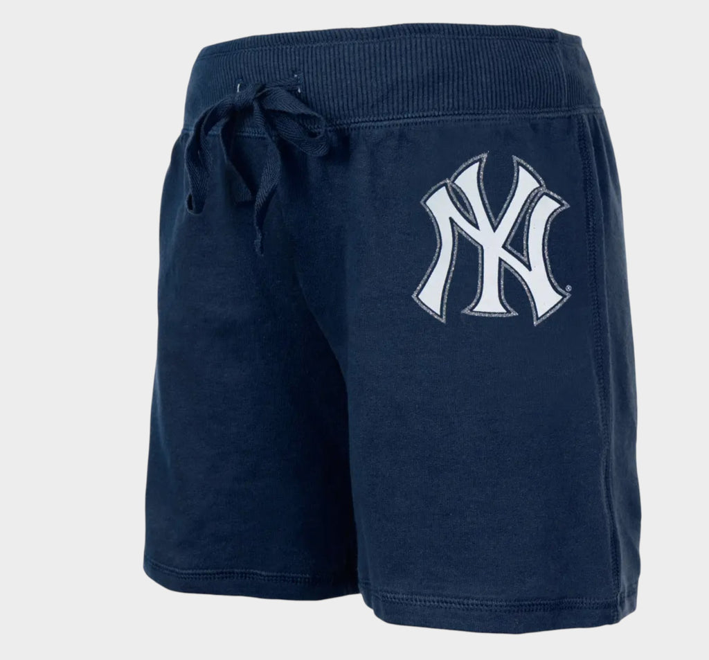 Shorts à cordon de serrage pour enfant avec logo pailleté des New York Yankees