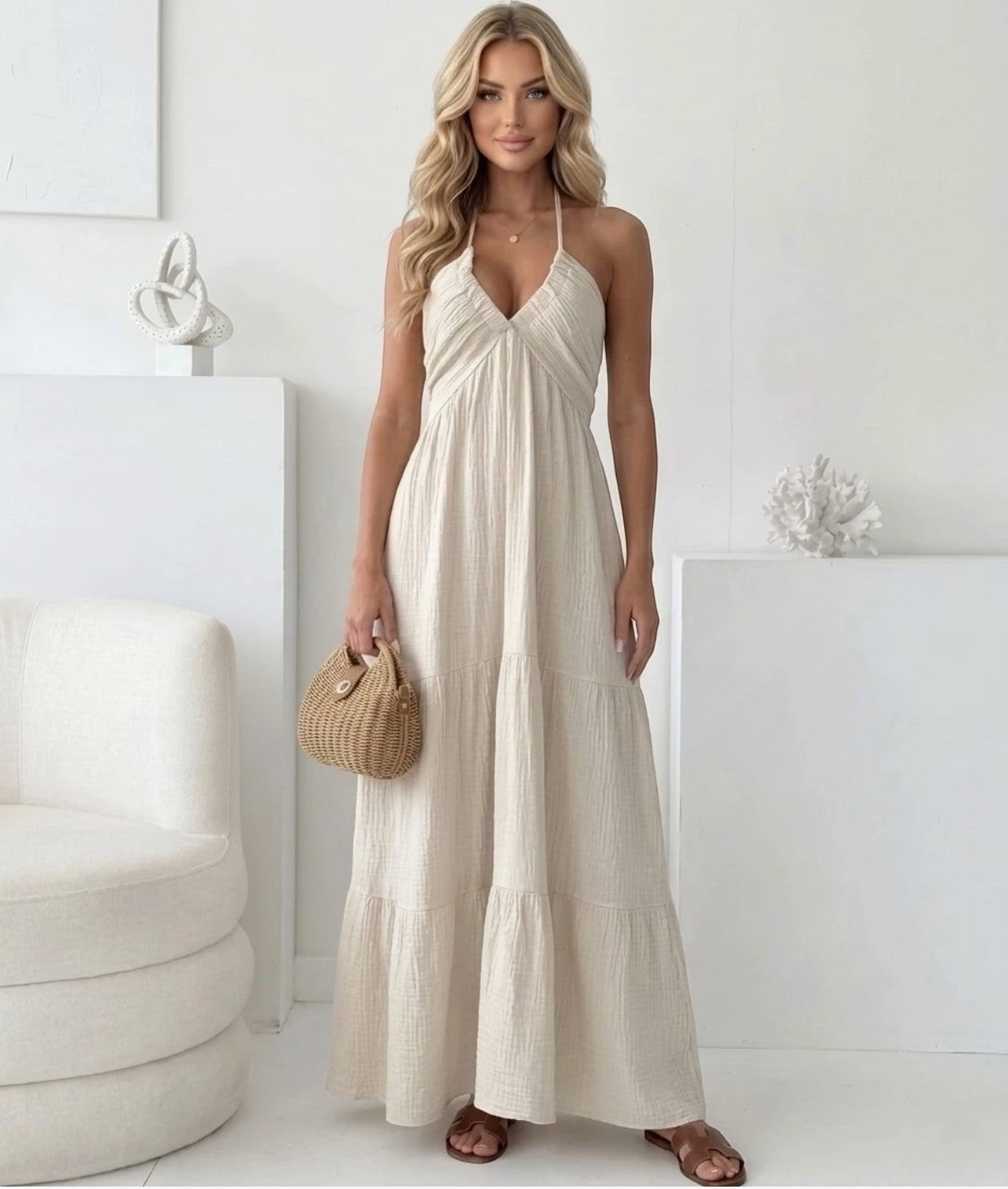 Robe longue en gaze de coton ESTEE BROWN