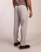 Pantalon en lin à plis beige - Pantalon - Custi Mikelo