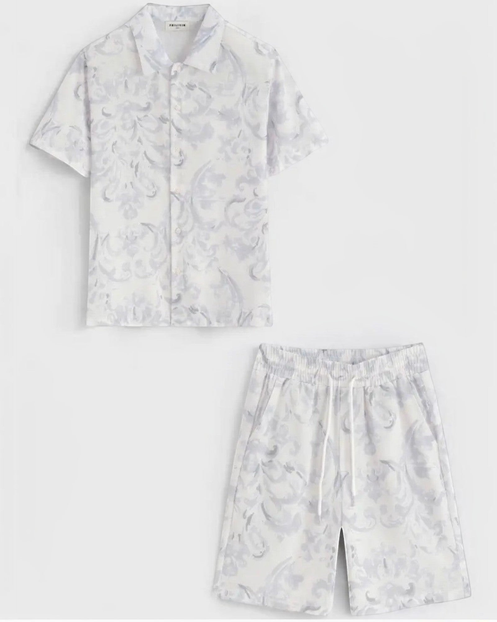 Ensemble chemise short à motif fleuri