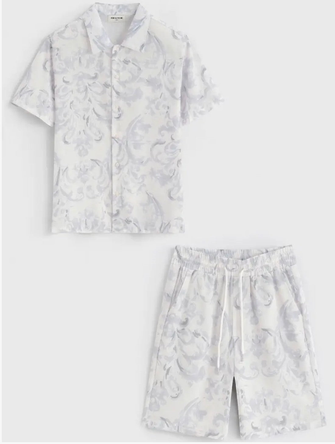 Ensemble chemise short à motif fleuri