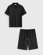 Ensemble Polo & Short Noir Marron FRILIVIN