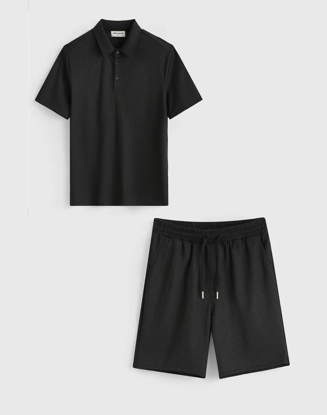 Ensemble Polo & Short Noir Marron FRILIVIN
