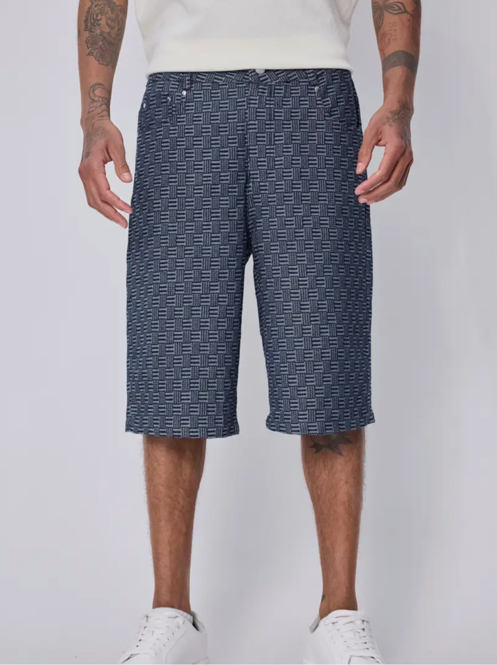 Short Motif Géométrique Noir Irisé FRILIVIN
