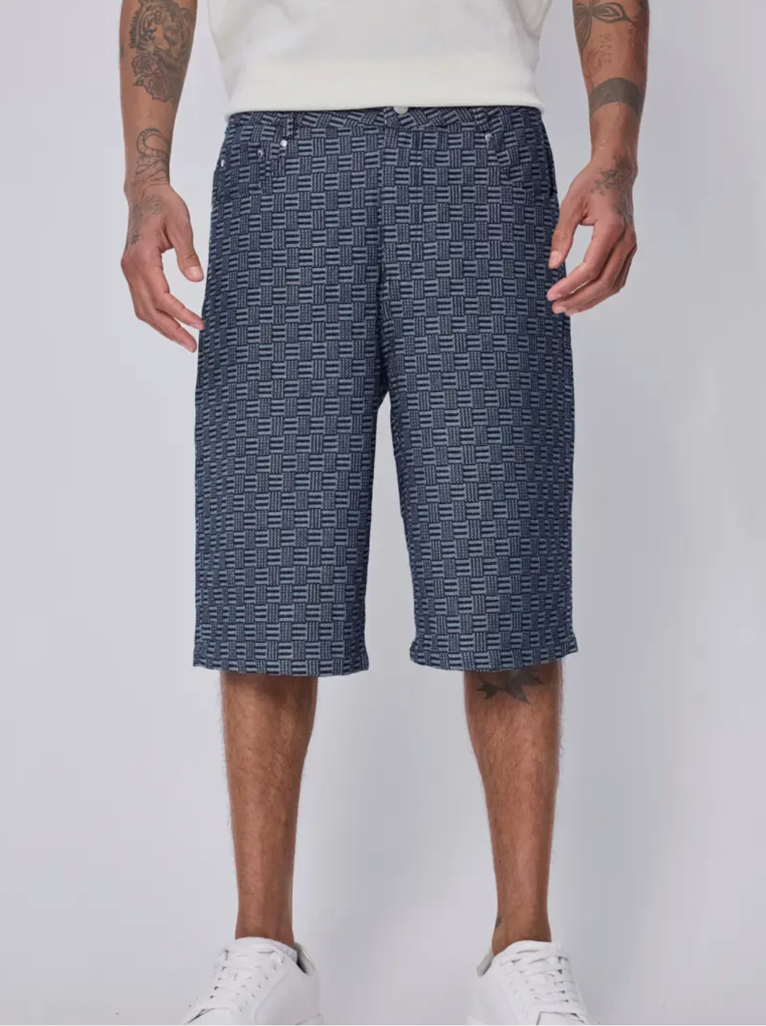 Short Motif Géométrique Noir Irisé FRILIVIN