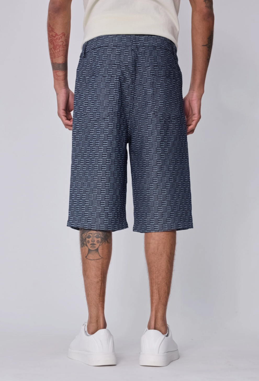 Short Motif Géométrique Noir Irisé FRILIVIN