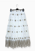 Jupe Longue Broderie Anglaise Florale CX118