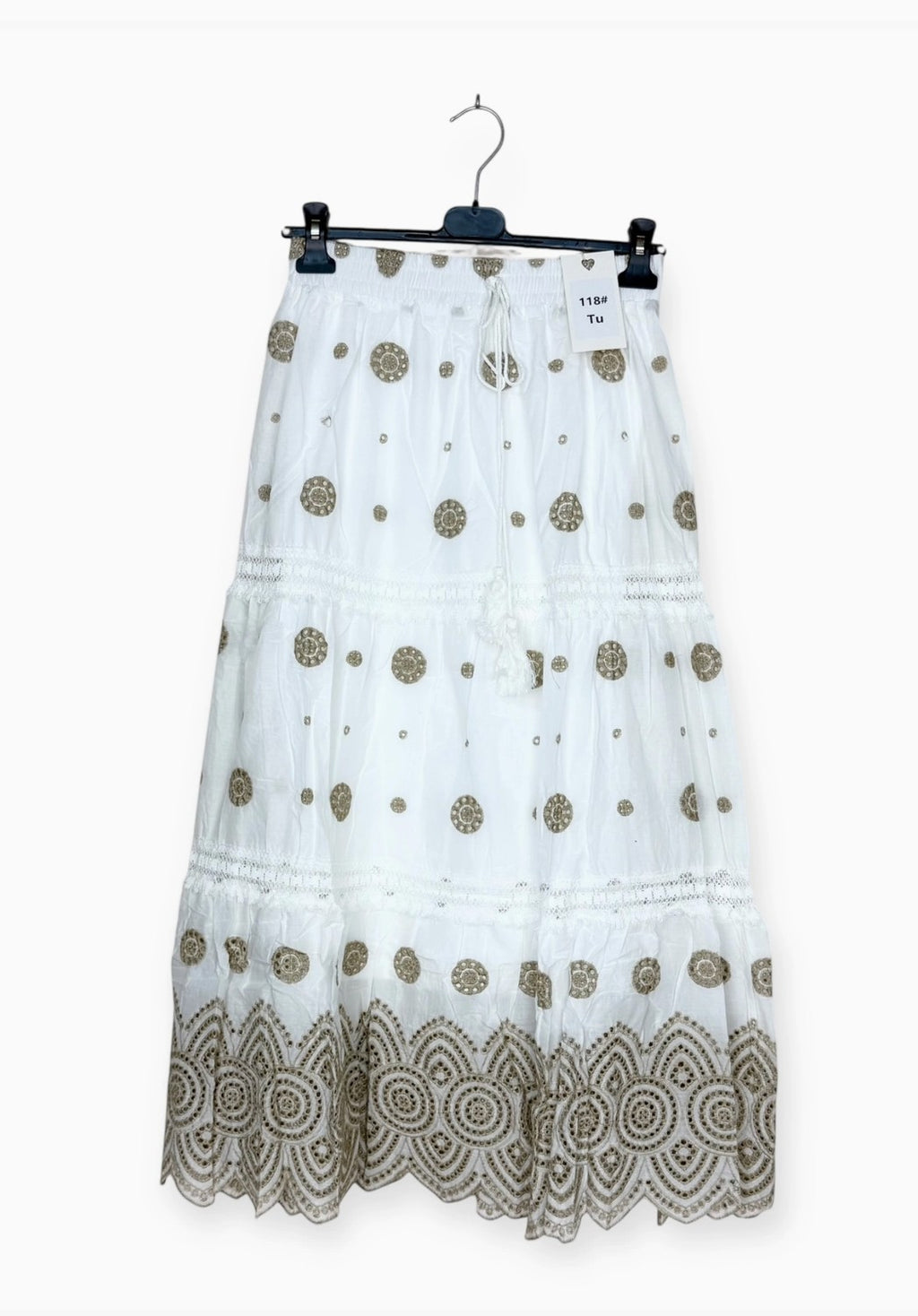 Jupe Longue Broderie Anglaise Florale CX118