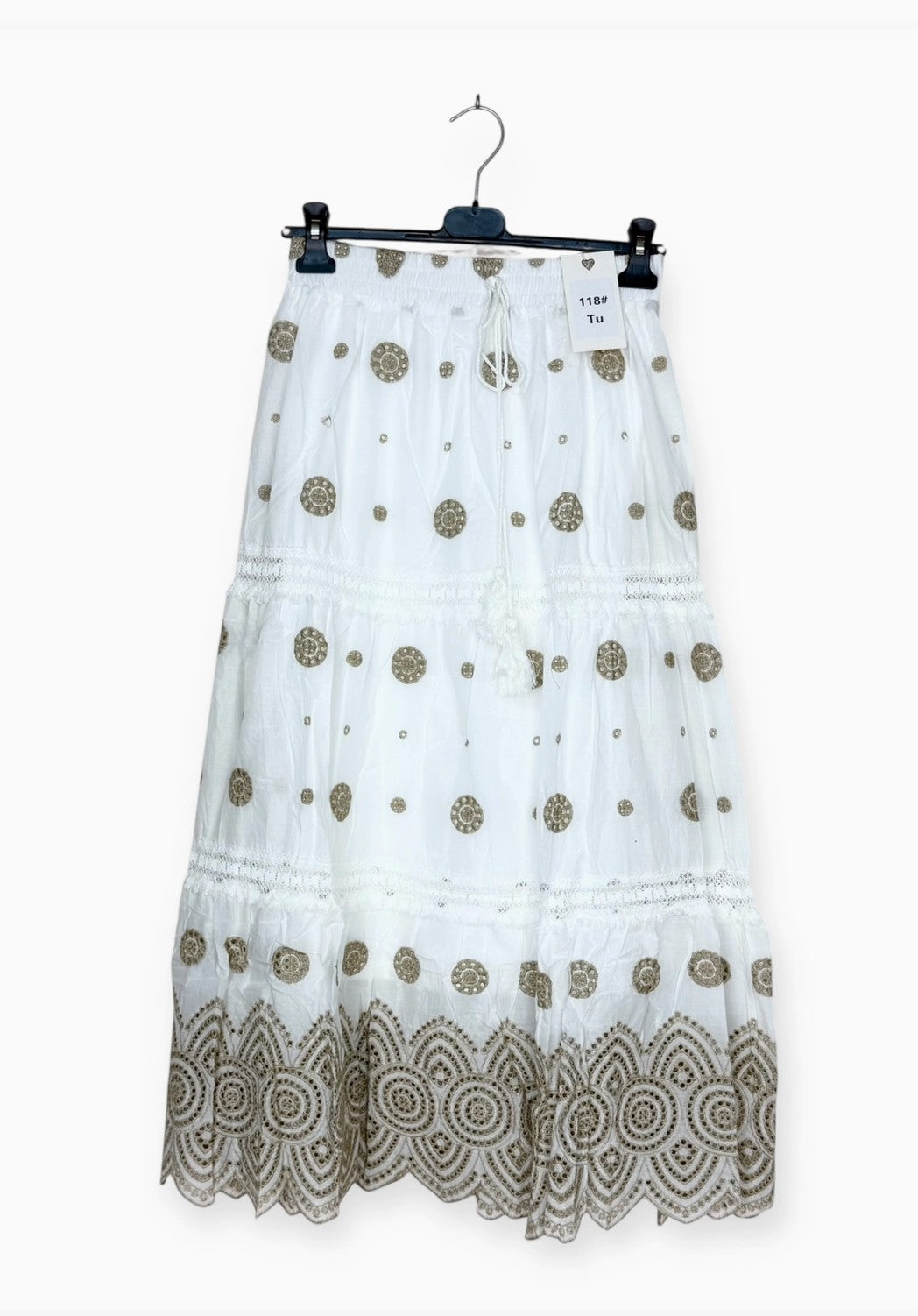 Jupe Longue Broderie Anglaise Florale CX118
