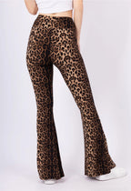 Legging évasé léopard taille haute