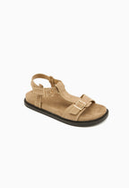 Sandales en daim avec semelle noire et bride cloutée