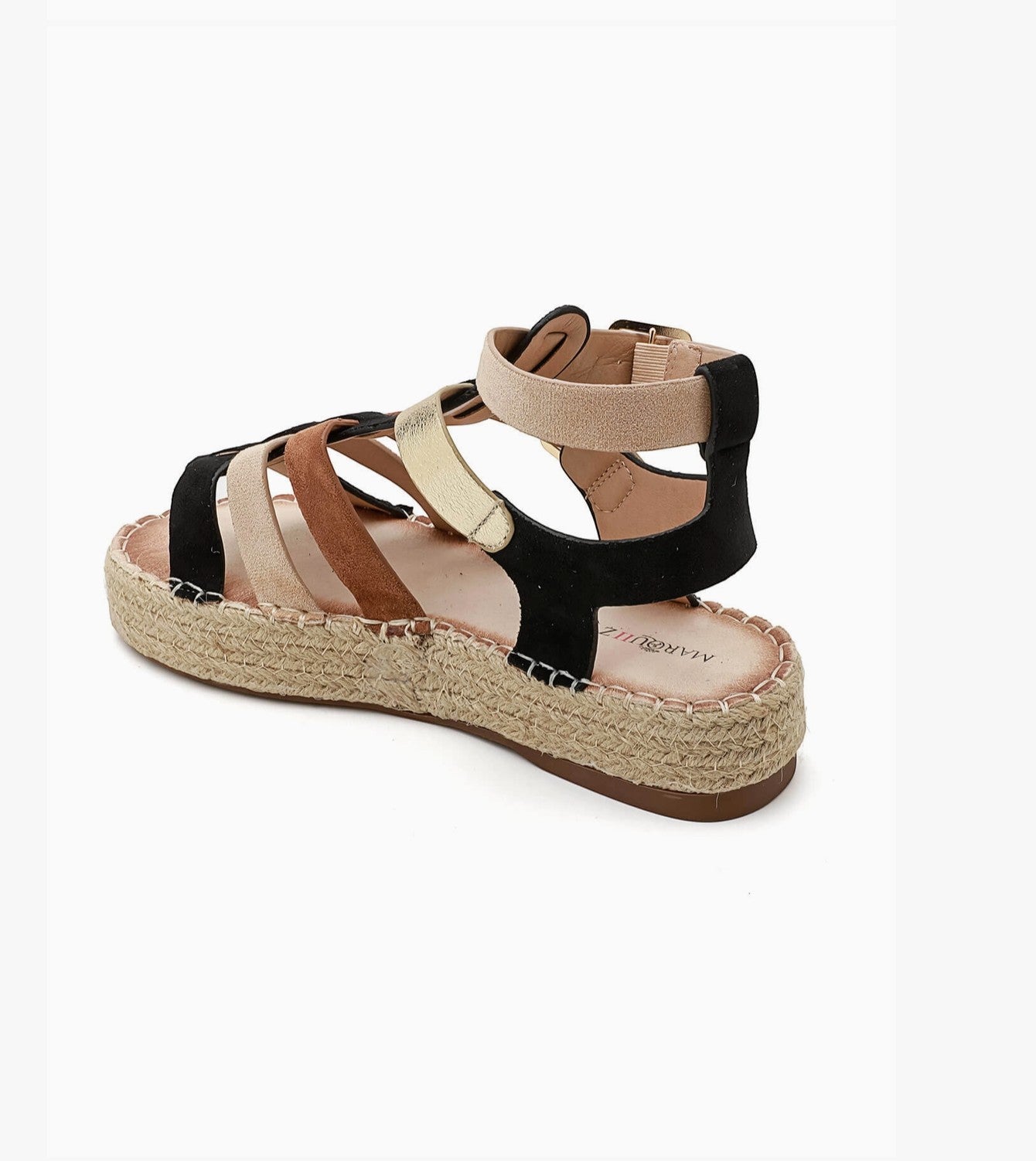 Sandales gladiator brides multicolores semelle corde IDEALSHOES