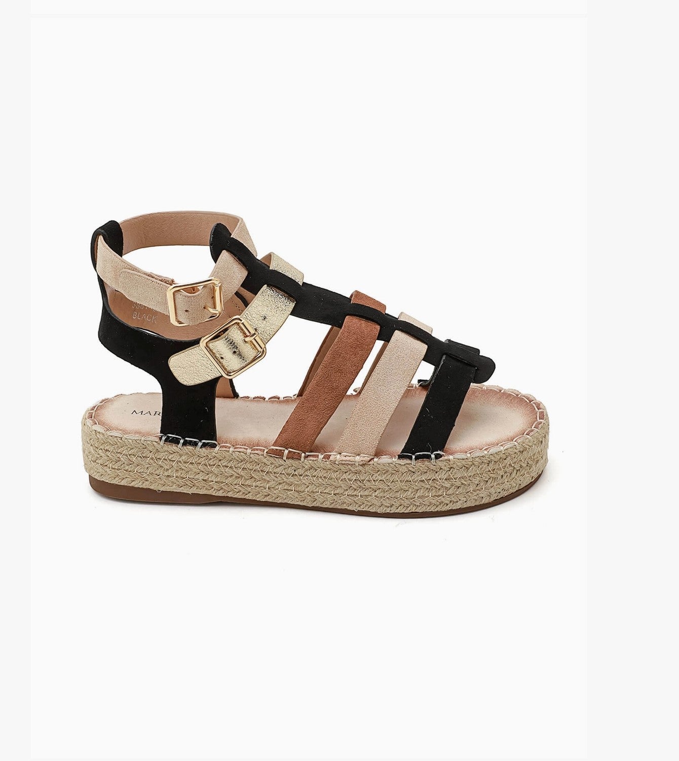 Sandales gladiator brides multicolores semelle corde IDEALSHOES