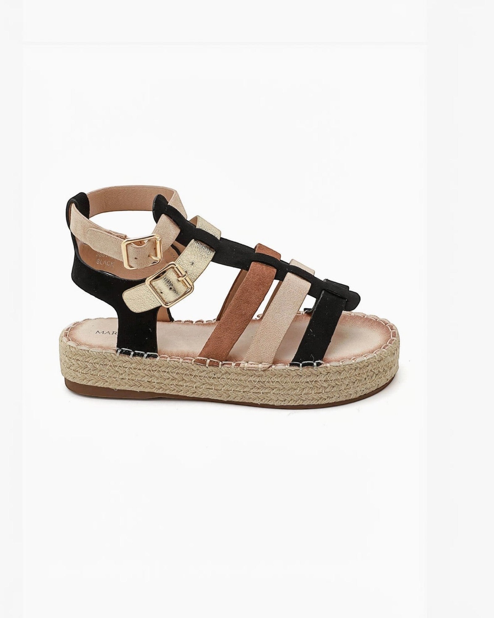 Sandales gladiator brides multicolores semelle corde IDEALSHOES