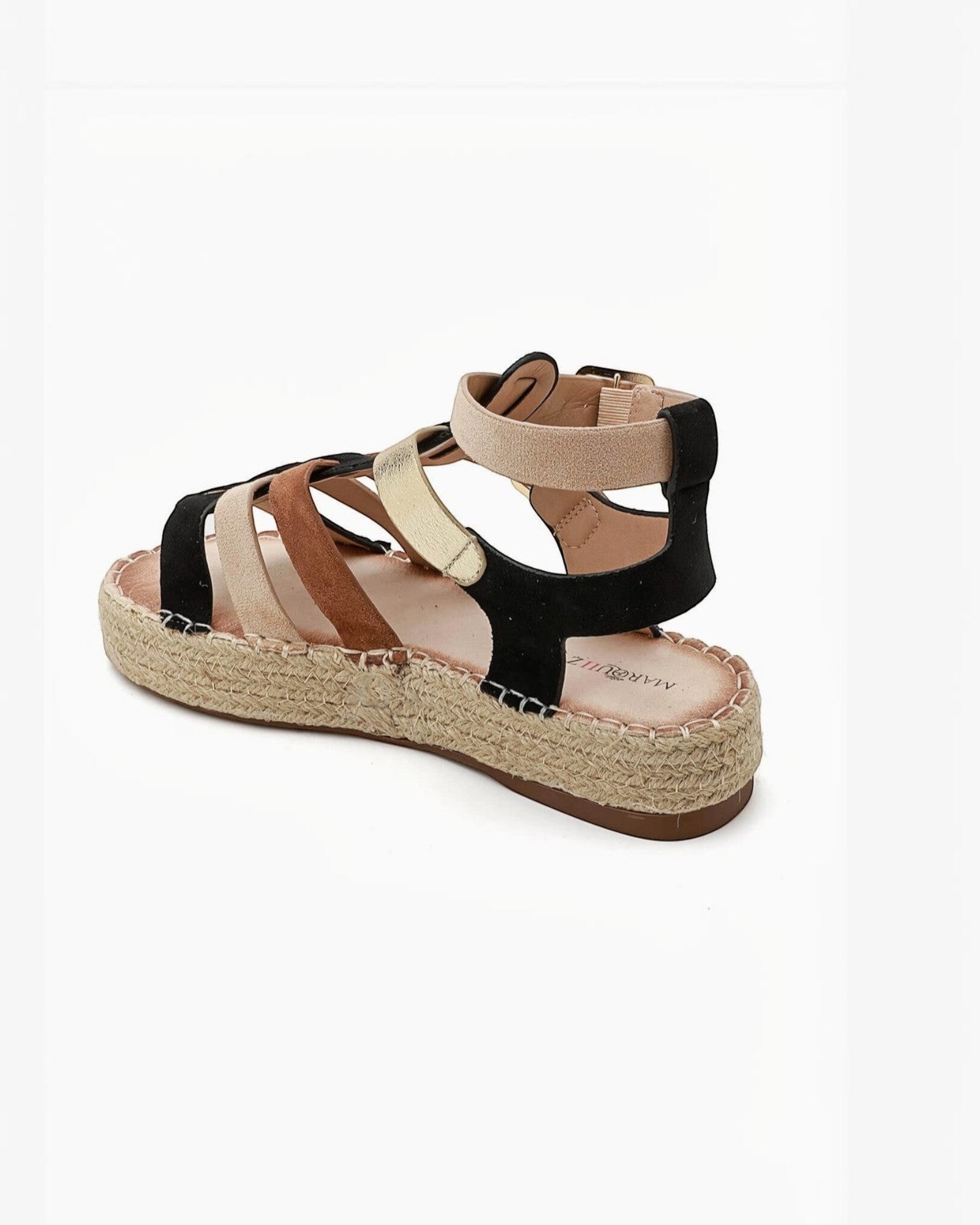 Sandales gladiator brides multicolores semelle corde IDEALSHOES