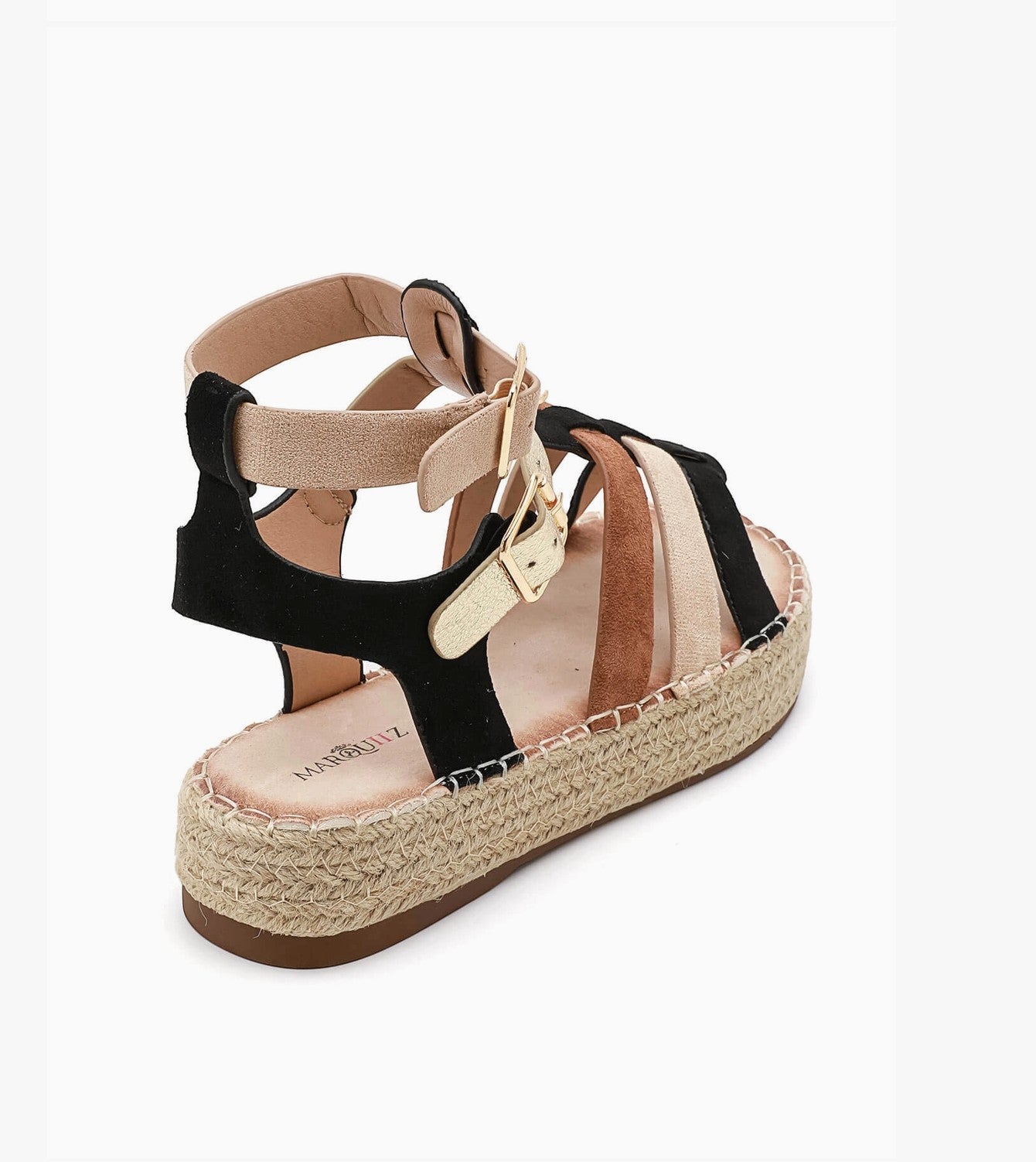 Sandales gladiator brides multicolores semelle corde IDEALSHOES