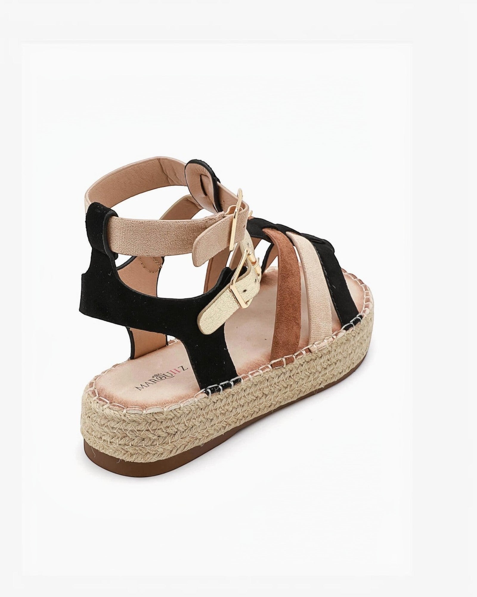 Sandales gladiator brides multicolores semelle corde IDEALSHOES