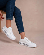 Baskets en Toile à Plateforme Rayée Graphique - Chaussures - LADY GLORY