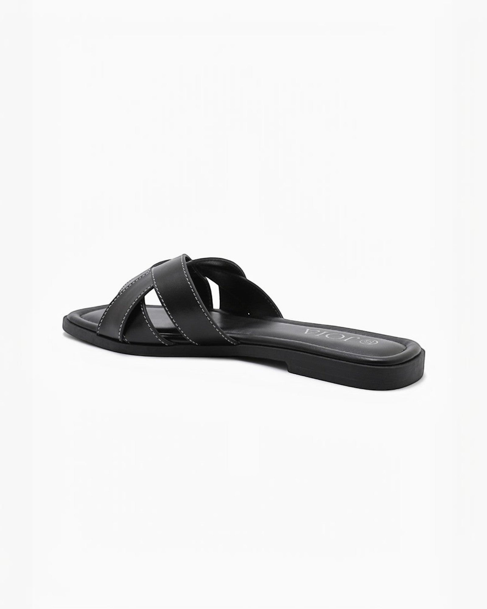 Sandales plates en cuir tressé pour femme
