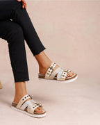 Sandales Plates Multi-Brides à Détails Métalliques LADY GLORY - Chaussures - LADY GLORY
