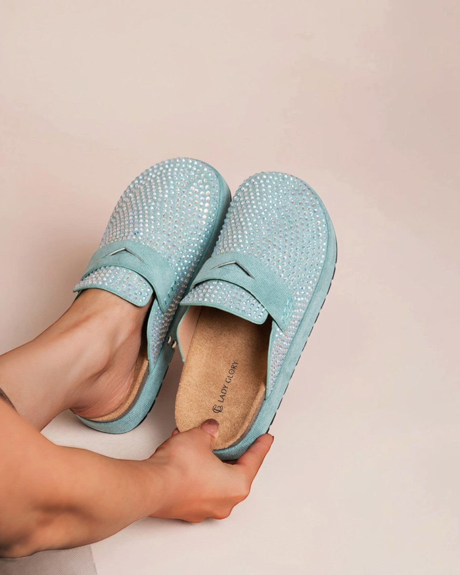 Mules à Plateforme Ornées de Strass LADY GLORY