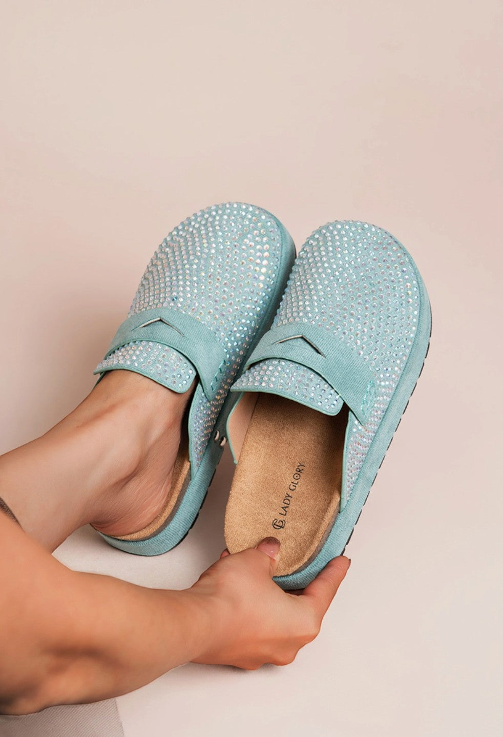 Mules à Plateforme Ornées de Strass LADY GLORY
