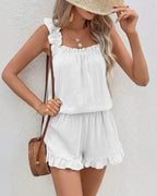 Ensemble Gaze de Coton à Volants Top et Short ISSYMA - ISSYMA