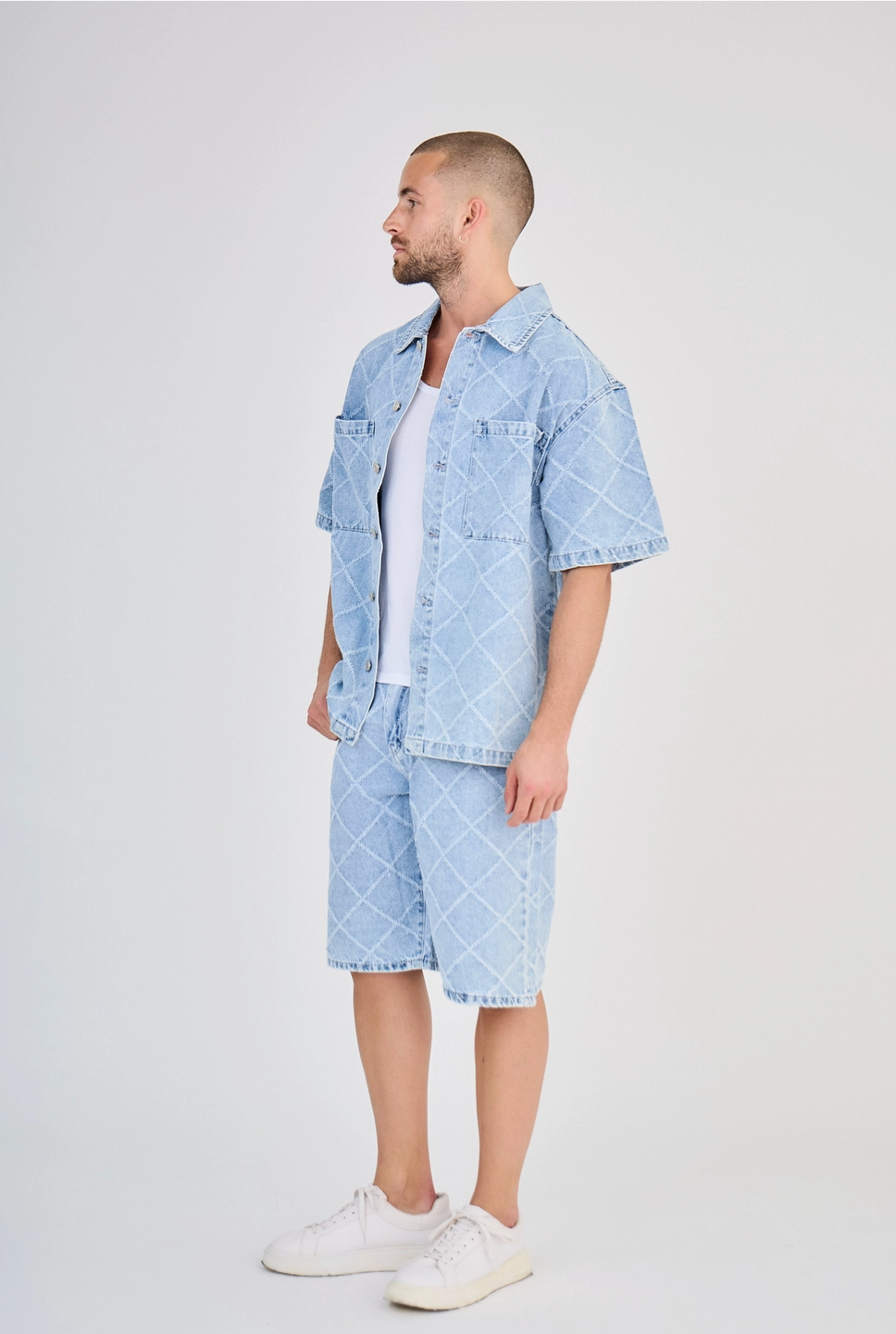 Ensemble Jeans Bleu Carreaux
