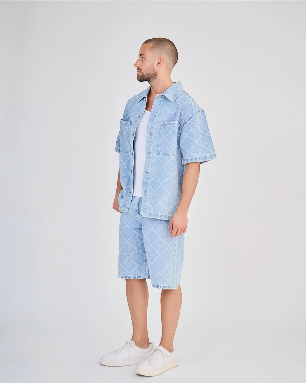Ensemble Jeans Bleu Carreaux - Ensembles - TOP MONDAY