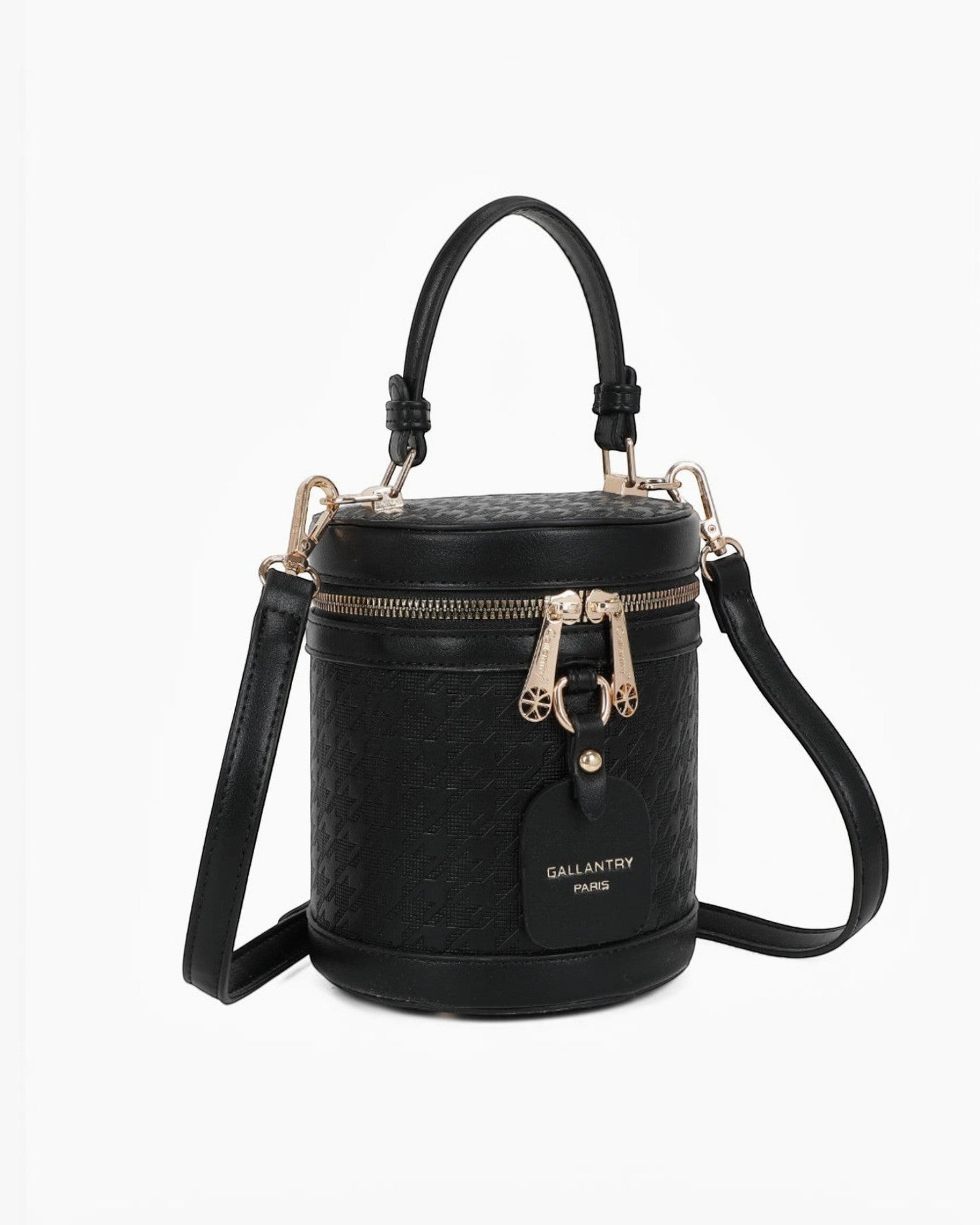 Sac seau cylindrique en cuir pour femme