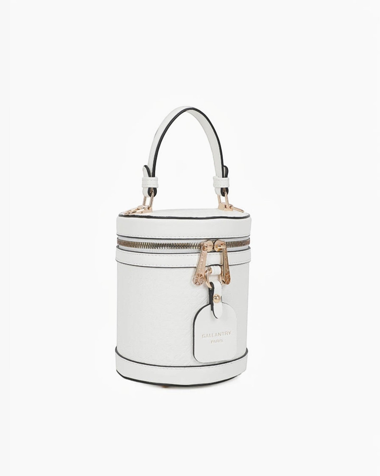 Sac seau cylindrique en cuir pour femme