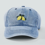Casquette en coton avec broderie citrons