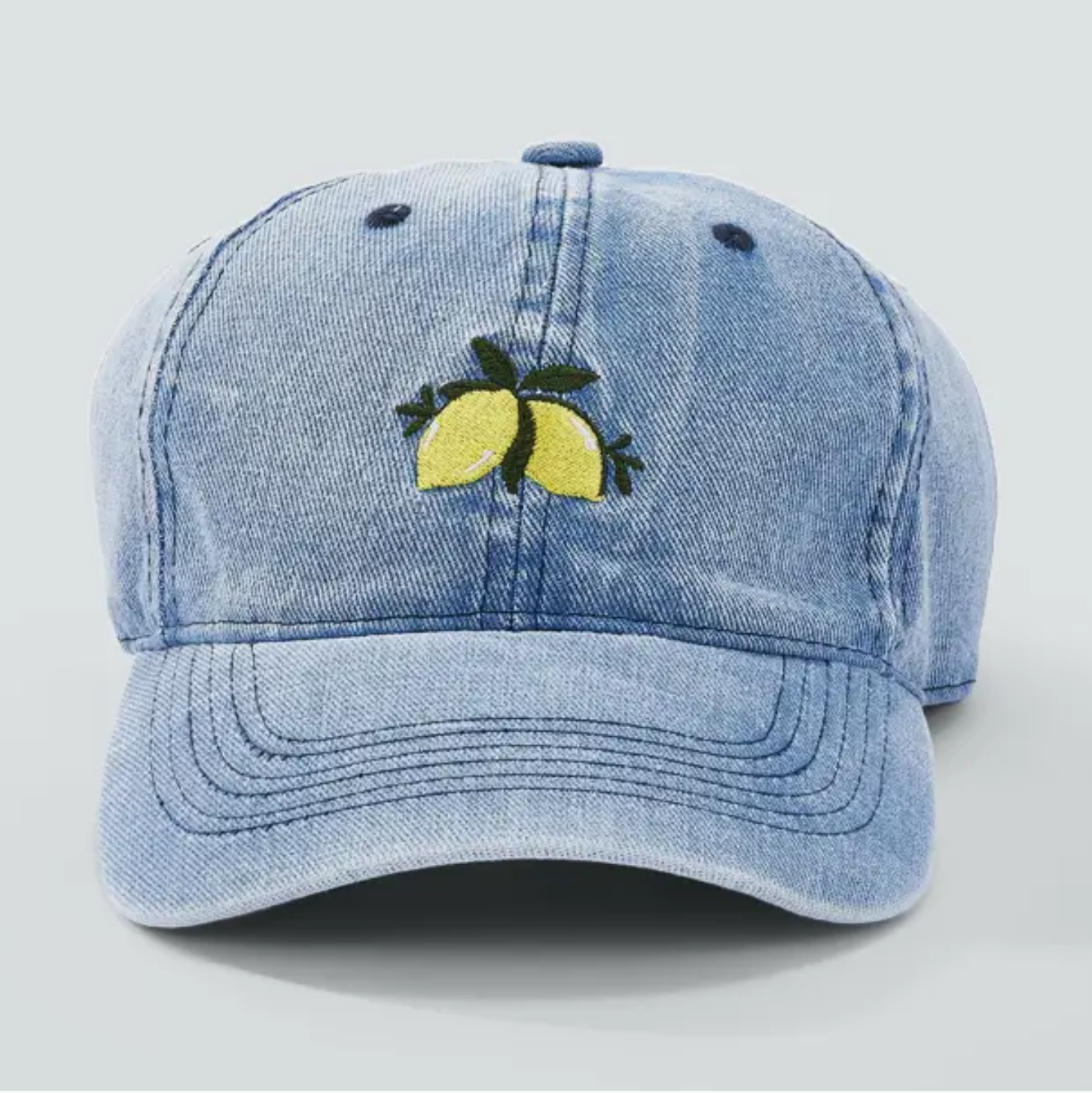Casquette en coton avec broderie citrons