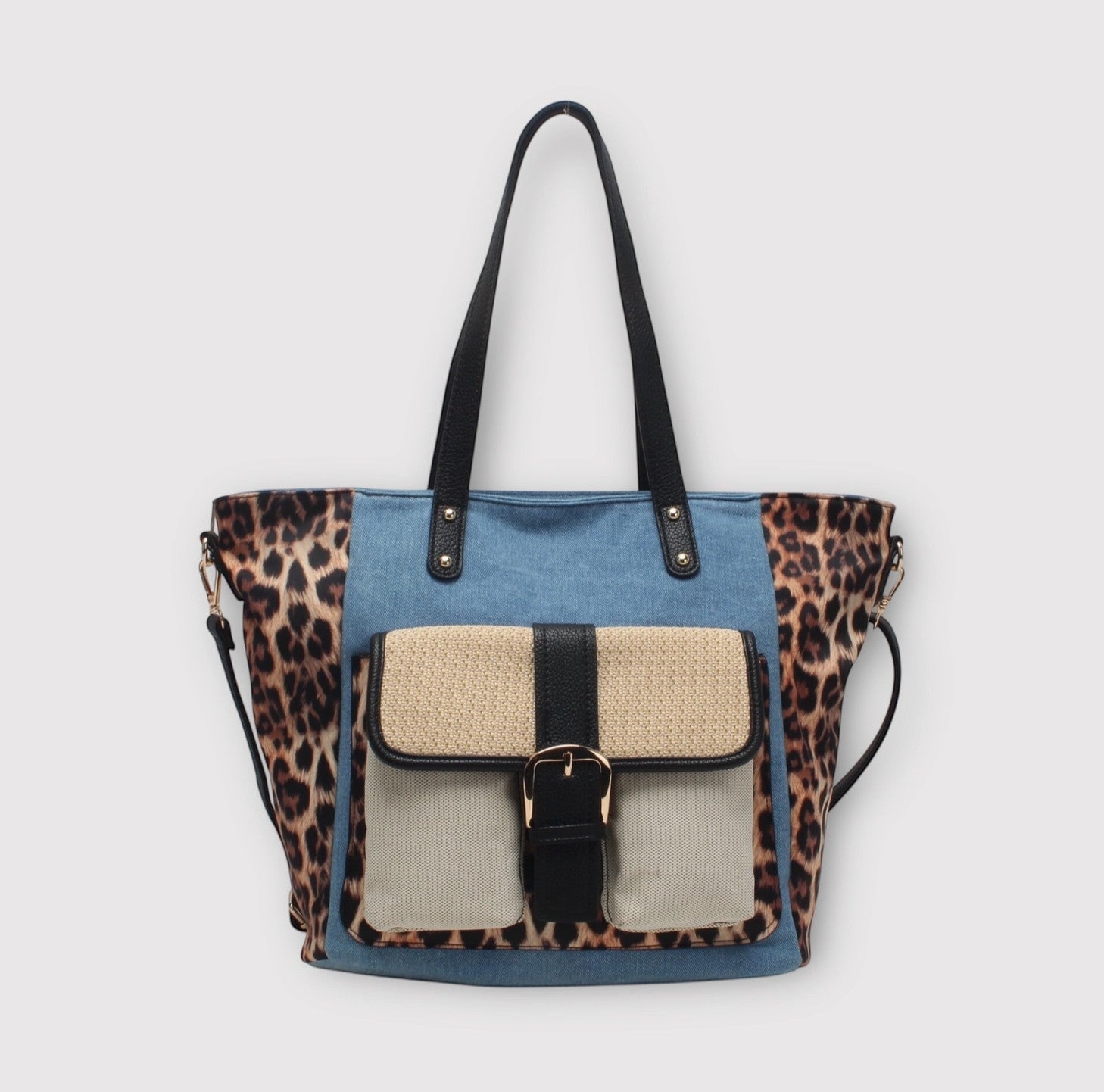 Sac Cabas Effet Léopard Anse & Bandoulière BESTINI