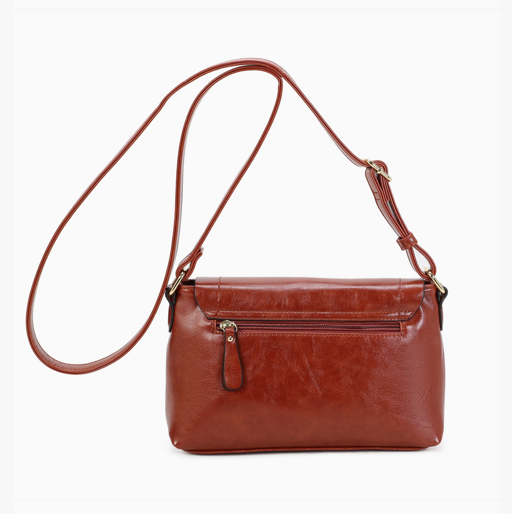 Sac bandoulière zippé à rabat INES DELAURE
