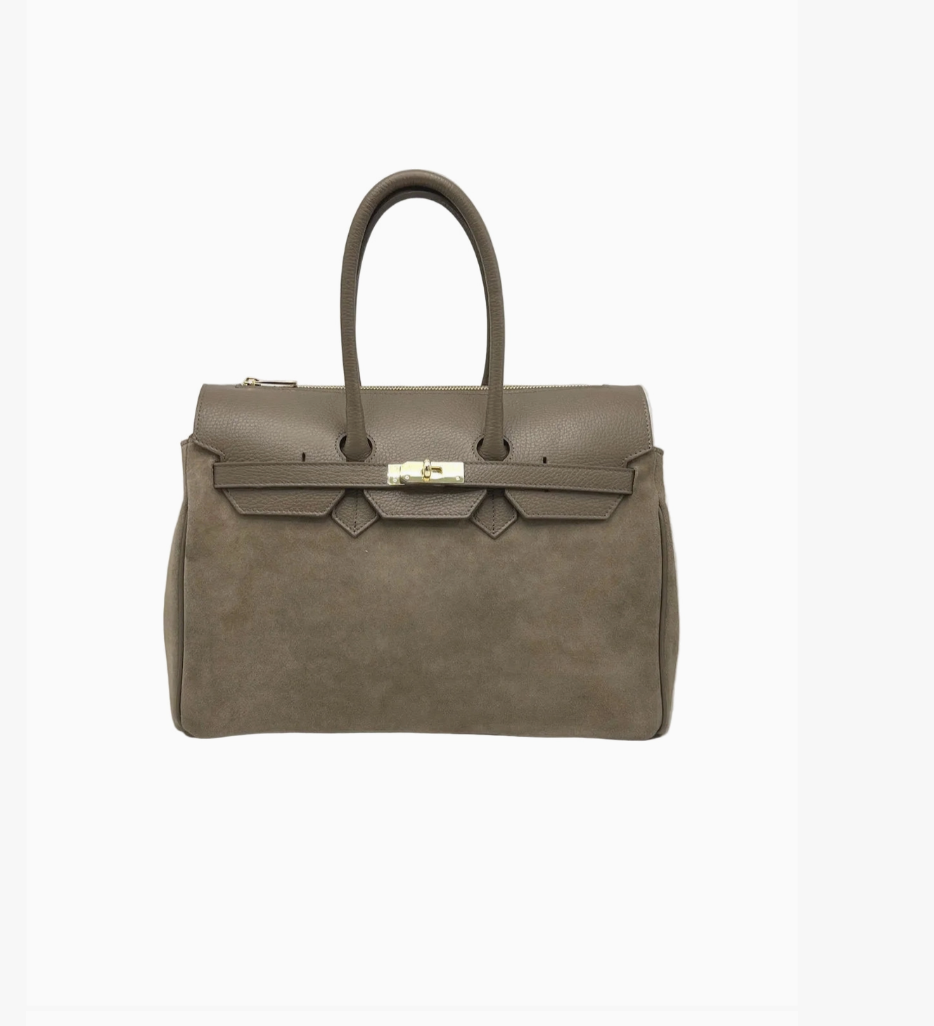 Sac à main daim et cuir véritable grand modèle SUIE VALENTINI