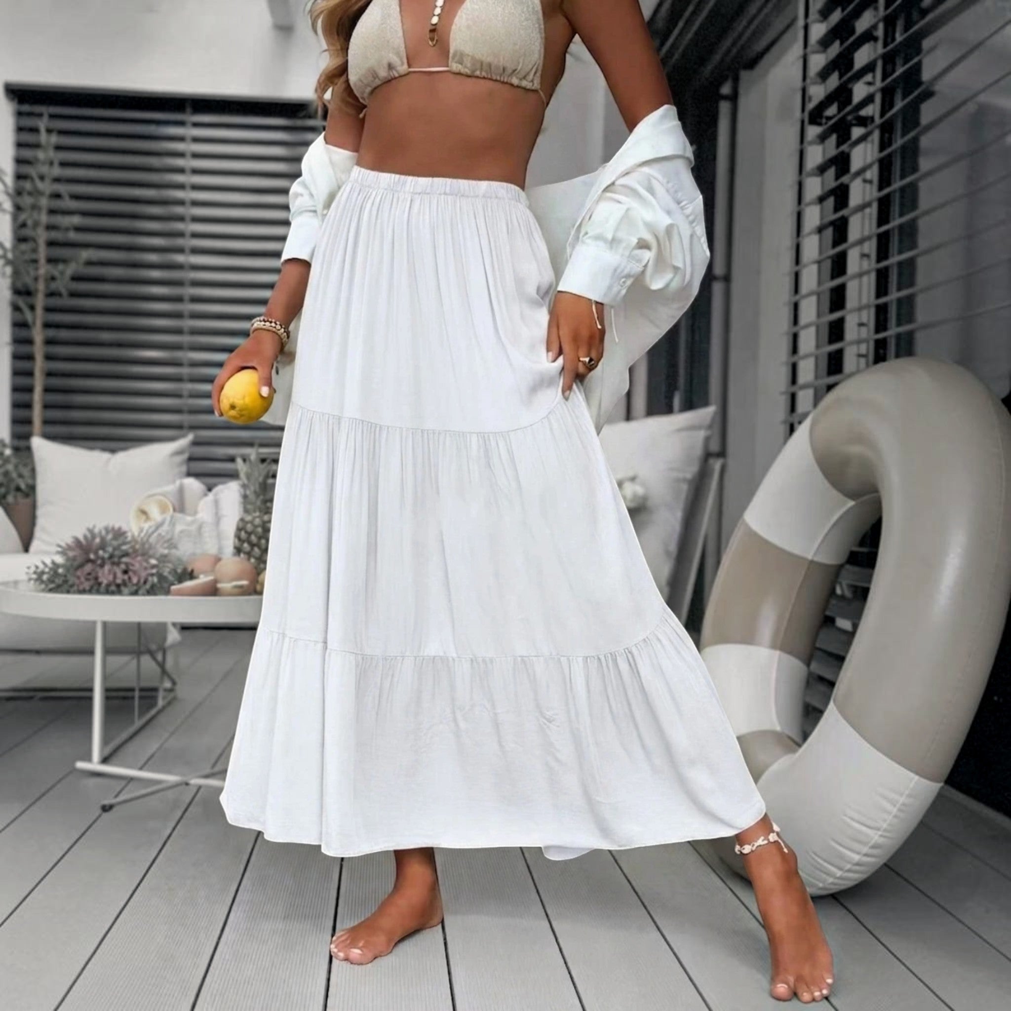 Jupe Longue Viscose Taille Élastique ESTEE BROWN