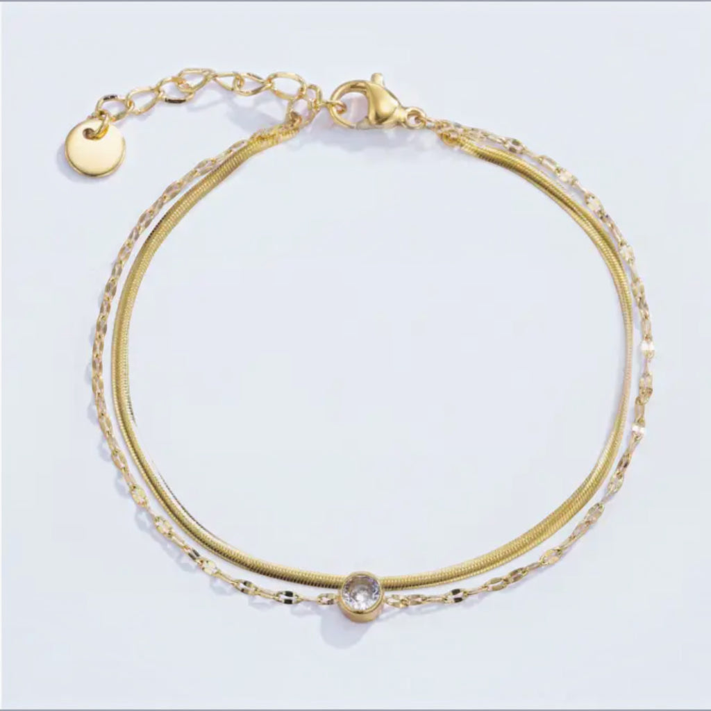 Bracelets double en acier inoxydable