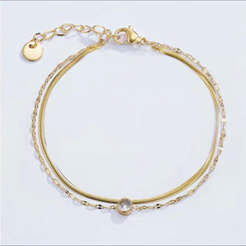 Bracelets double en acier inoxydable