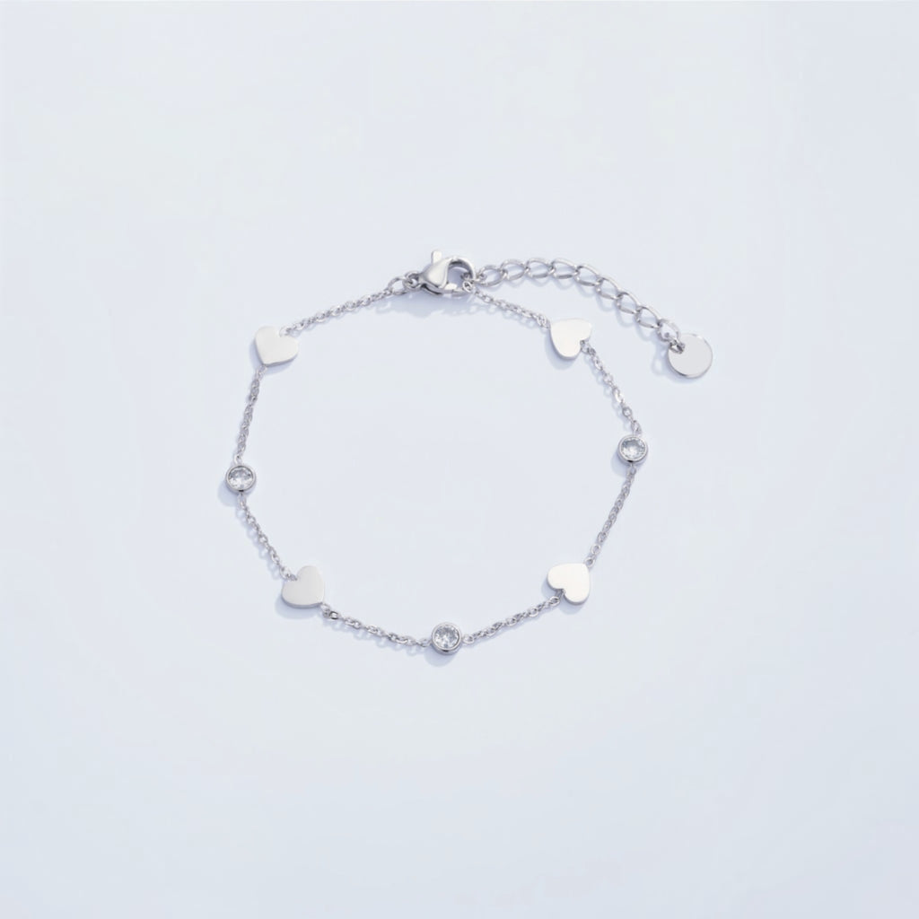 Bracelet fin avec cœurs et strasses - Bijoux - BYREN