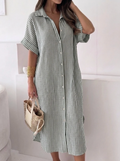 Robe longue rayée en gaze de coton ESTEE BROWN