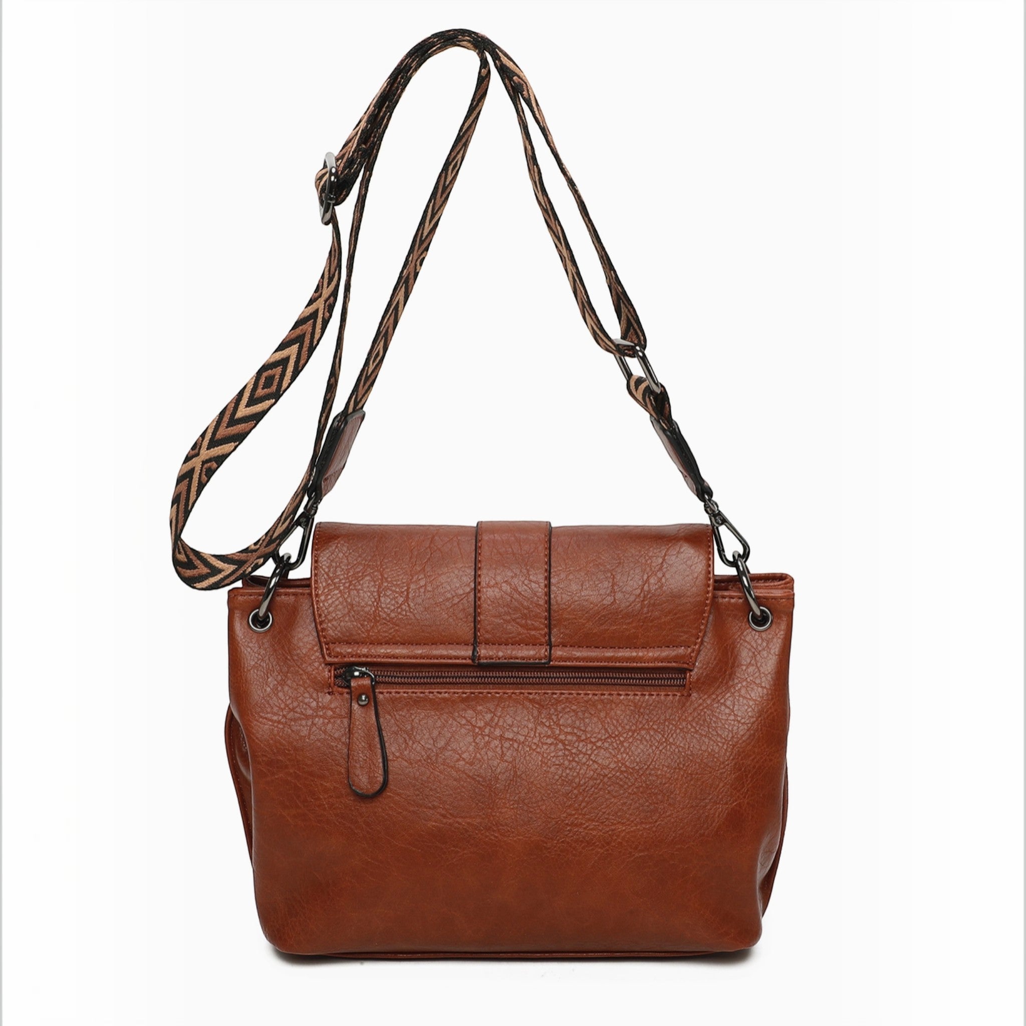 Sac bandoulière bimatières à motif GALLANTRY