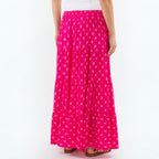 Jupe longue viscose smockée imprimée COLINE