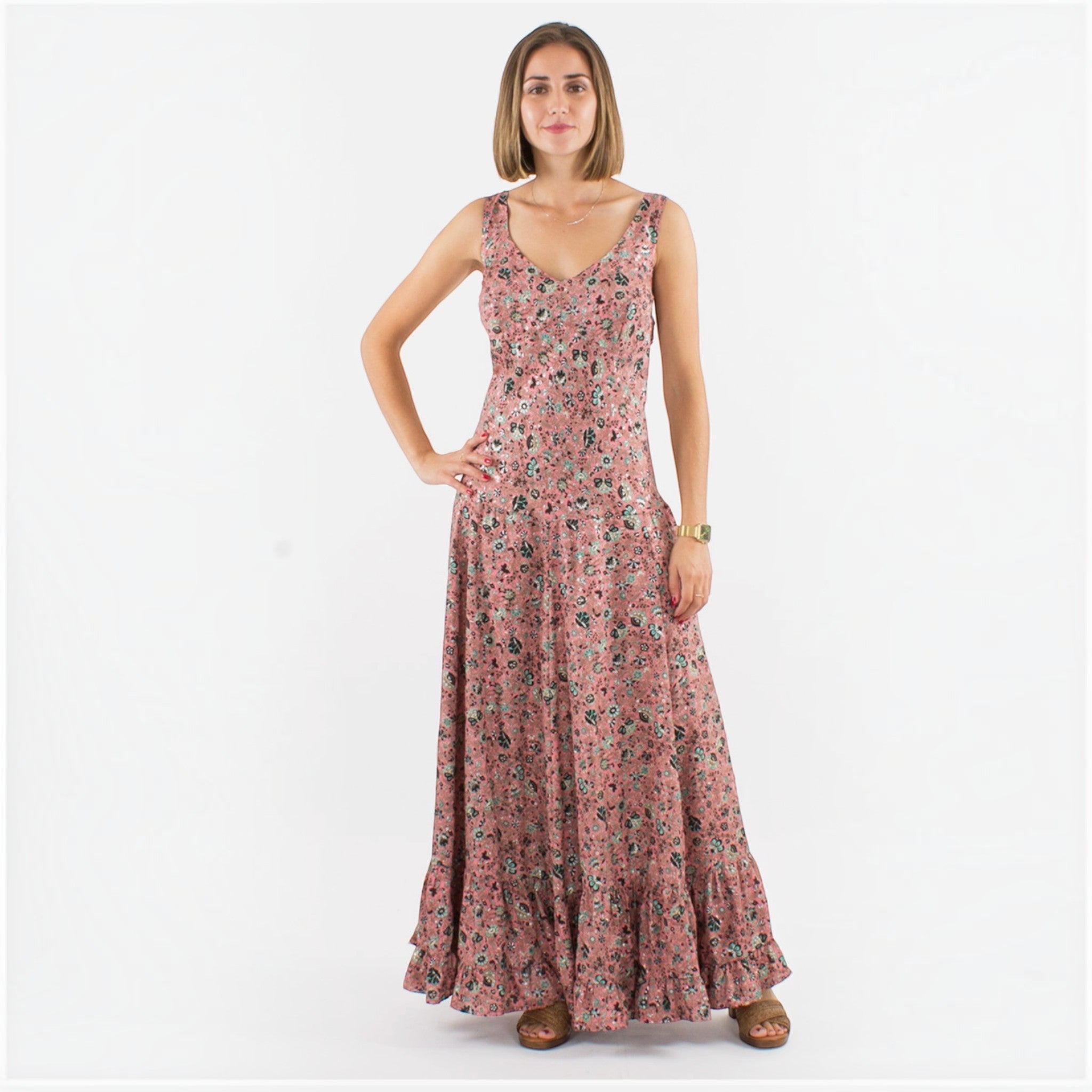 Robe longue à bretelles larges COLINE