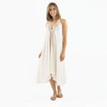 Robe midi asymétrique dos-nu motif ethnique COLINE