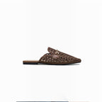 Mules Mocassins Dentelle et Mors Doré LADY GLORY