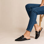Mules Mocassins Dentelle et Mors Doré LADY GLORY
