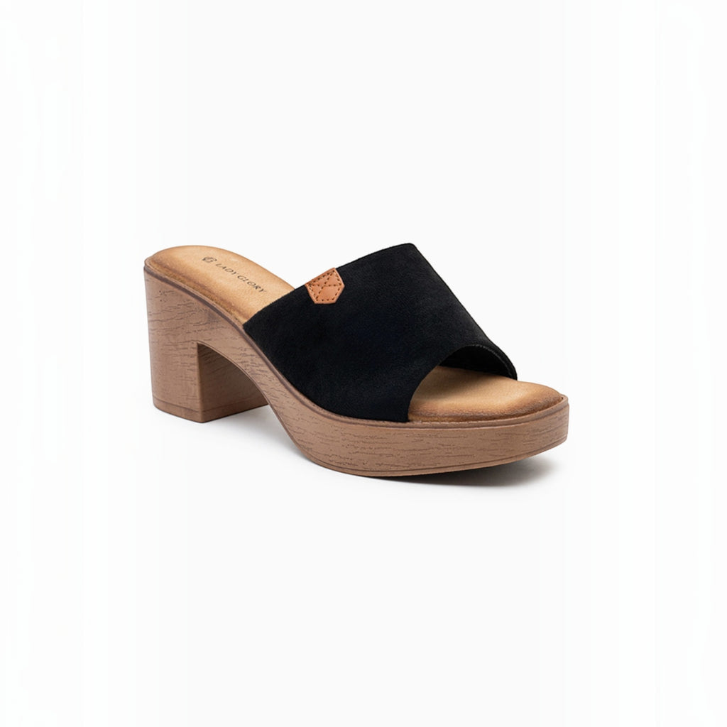 Mules à Talons Blocs Semelle Bois LADY GLORY